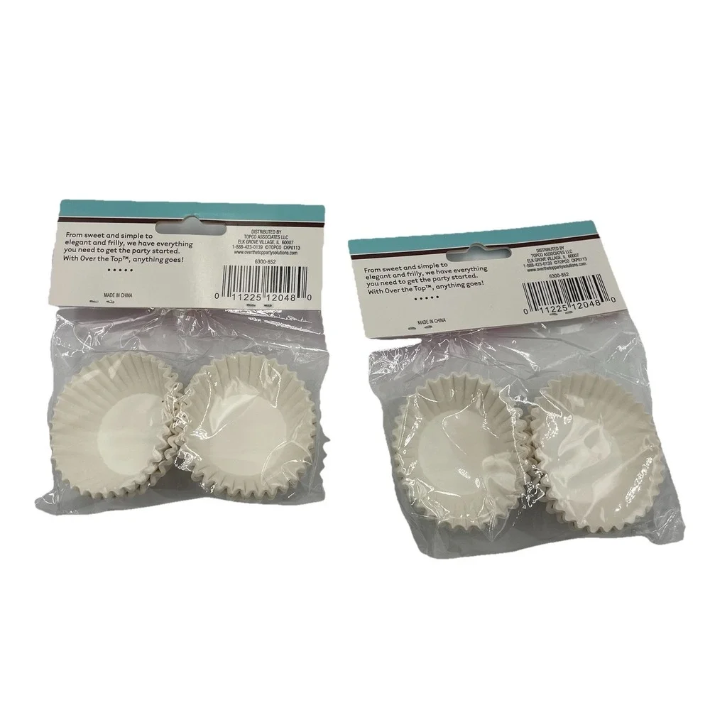 Mini White Cupcake Liners, 200, Grease Resistant, Easy to Peel & Bake 2 X 100 Ct